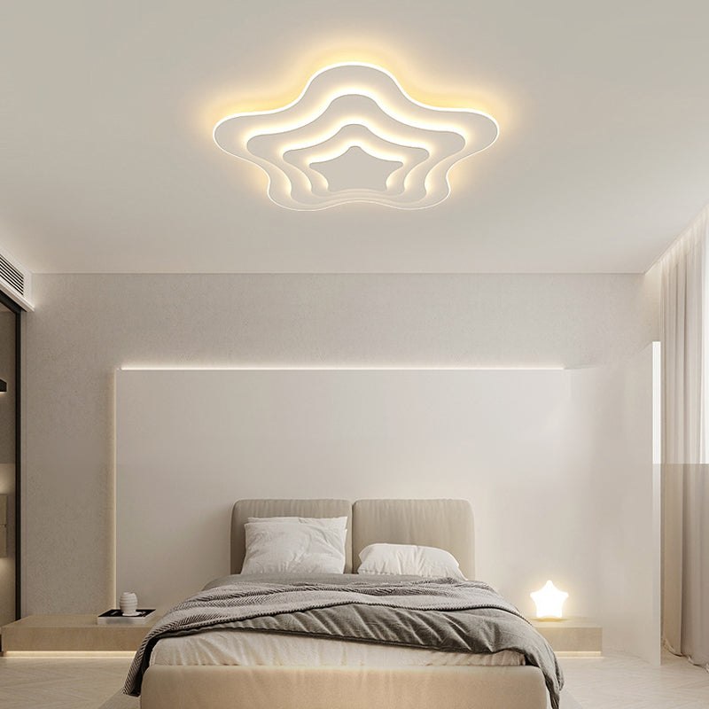 Luminaires à chasse d'eau contemporains Star Metal 1 Light Lush Flush Mount Lampes en blanc