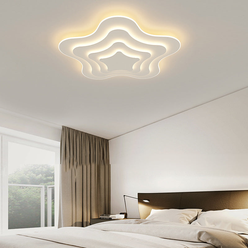 Luminaires à chasse d'eau contemporains Star Metal 1 Light Lush Flush Mount Lampes en blanc