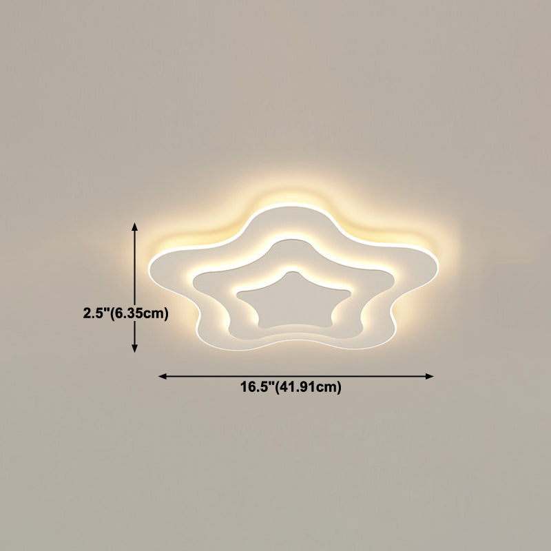 Luminaires à chasse d'eau contemporains Star Metal 1 Light Lush Flush Mount Lampes en blanc