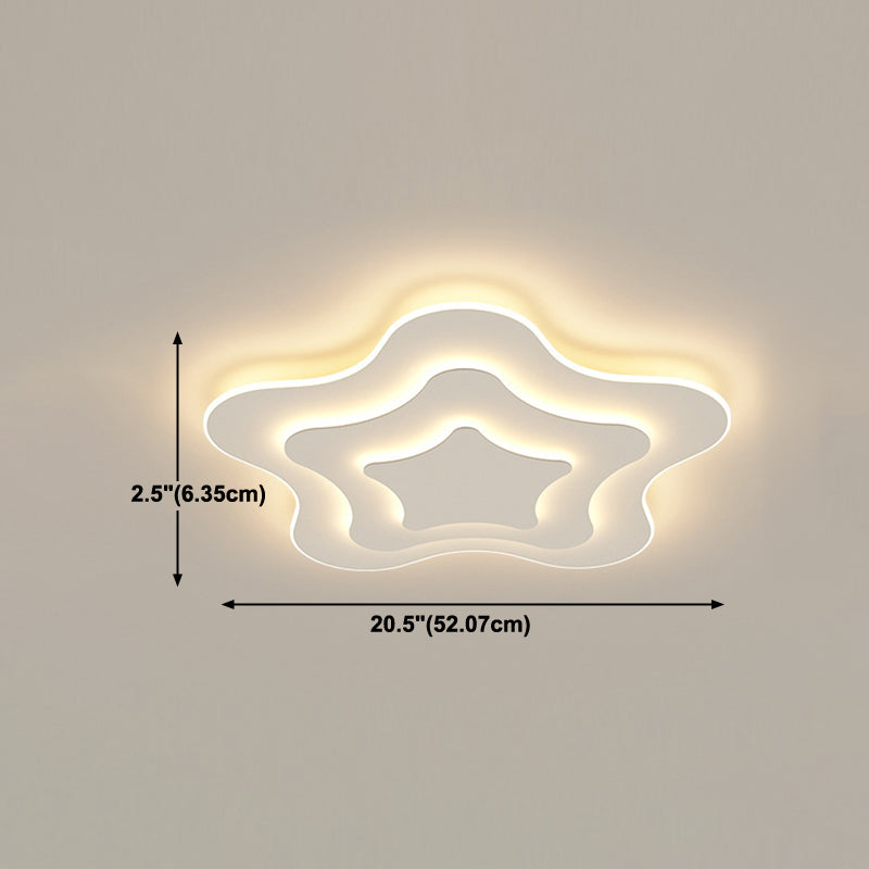 Luminaires à chasse d'eau contemporains Star Metal 1 Light Lush Flush Mount Lampes en blanc