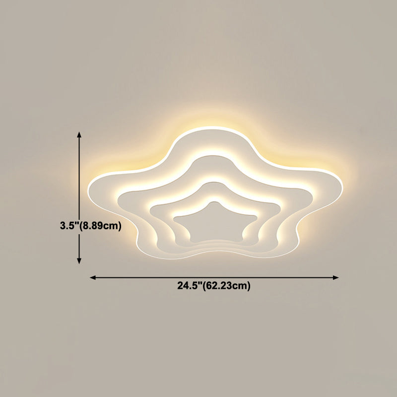 Lámparas de luz contemporánea de metal de estrella 1 lámparas de montaje de al ras de luz en blanco