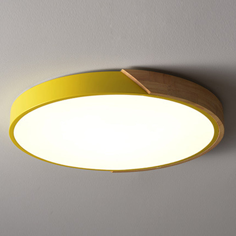 1 lichte cirkel plafondlicht moderne macaron stijl metalen plafondverlichting voor woonkamer