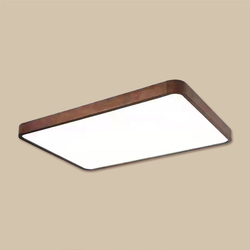 Geometry Shape LED Ceiling Lamp Modern Wood 1 Light Flush Mount for Living Room Study