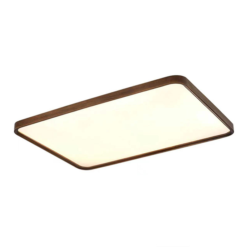 Forme de géométrie Lampe à plafond LED Bois moderne 1 Light Flush Mount pour l'étude du salon