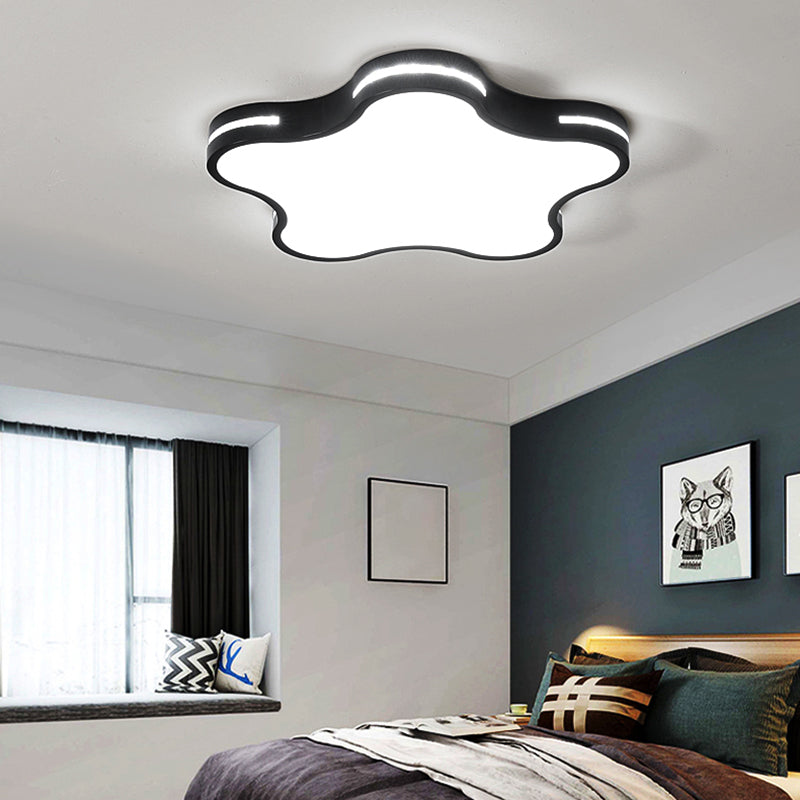 Metal Star Shape Flush Mount Light Kid Style 1-Light Flush Mount Ceiling Light