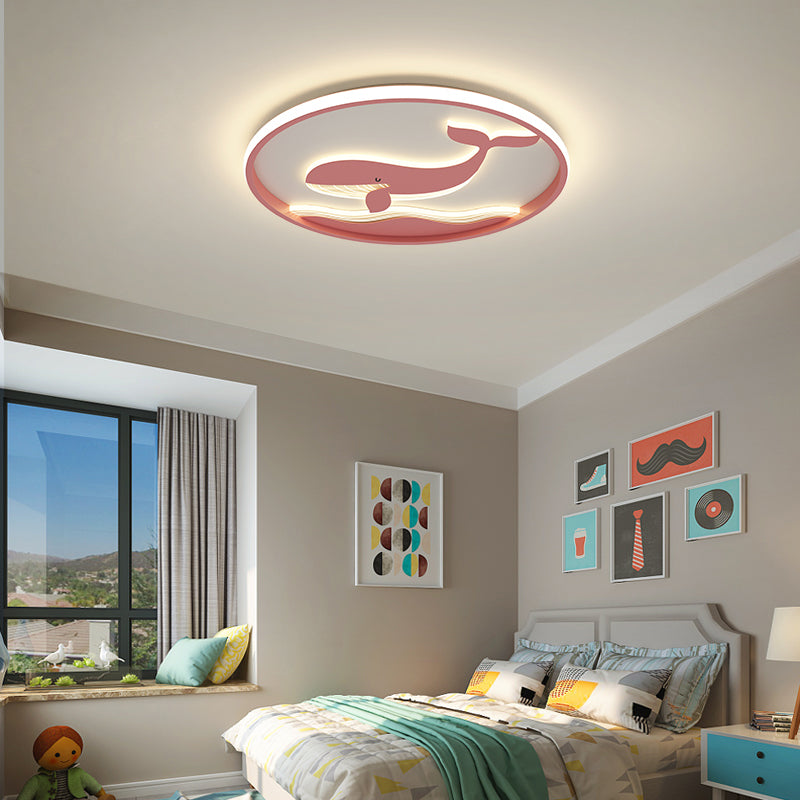 Metal Round Shape Flush Mount Light Kid Style Multi-Lights Flush Mount Ceiling Light