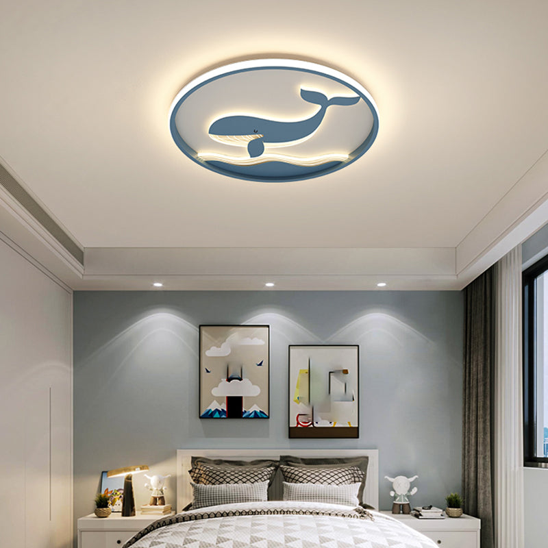 Metal Round Shape Flush Mount Light Kid Style Multi-Lights Flush Mount Ceiling Light