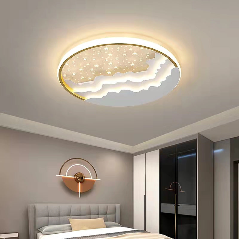 Modern Style Geometric Flush Mount Light Metal 1 Light Flush Mount Lamp