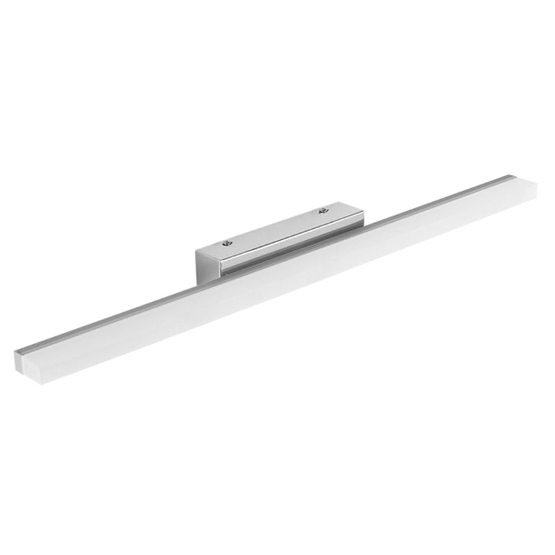 Luz de tocador de forma lineal Luz de metal moderno 1 luz de espejo LED de luz para baño en plata