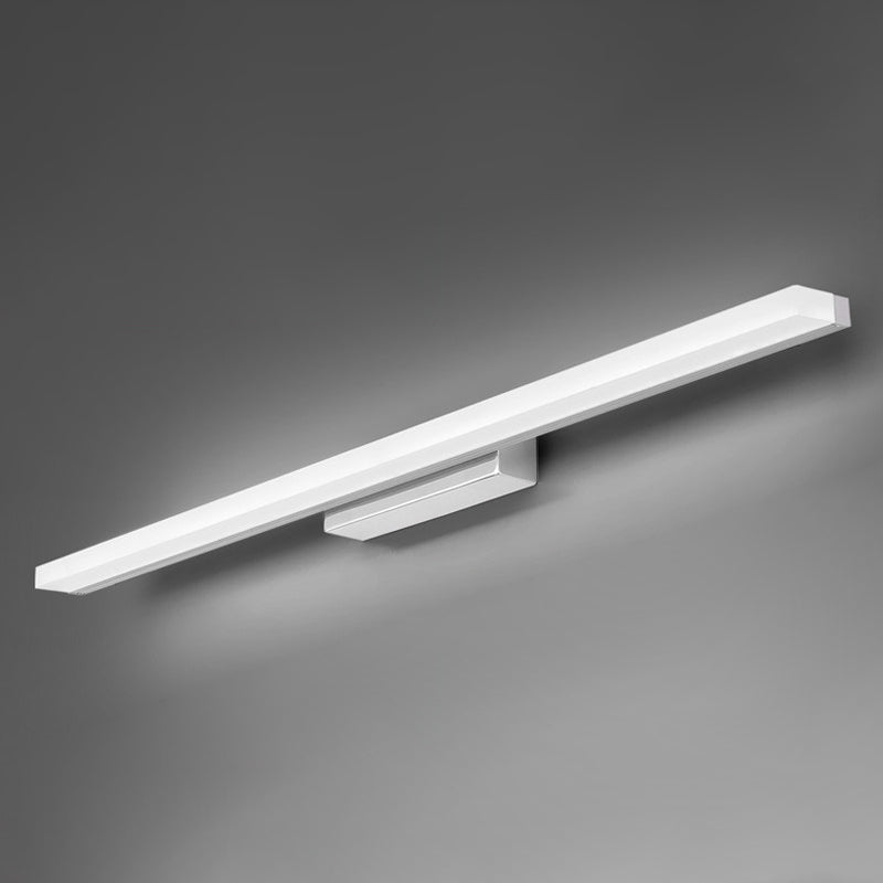 Luz de tocador de forma lineal Luz de metal moderno 1 luz de espejo LED de luz para baño en plata