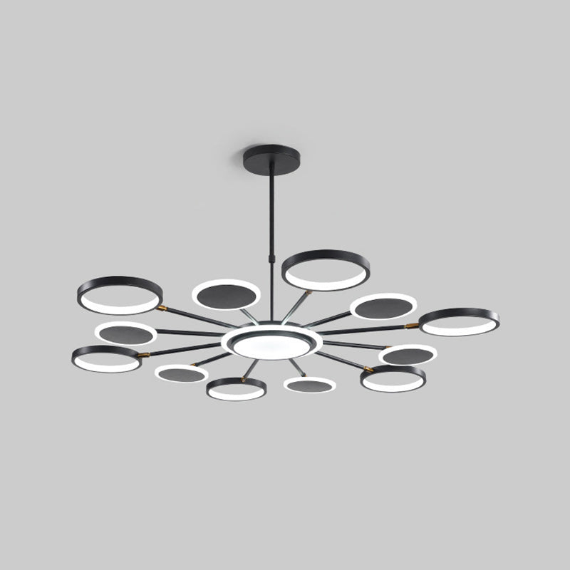 Modern Style Chandelier Lighting Fixtures Round Metal Hanging Chandelier