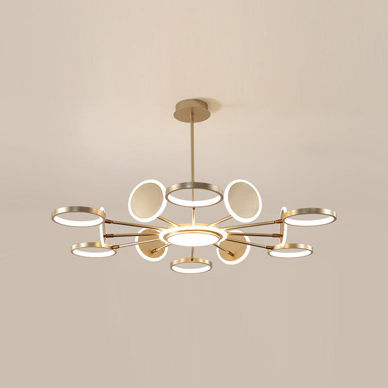 Modern Style Chandelier Lighting Fixtures Round Metal Hanging Chandelier