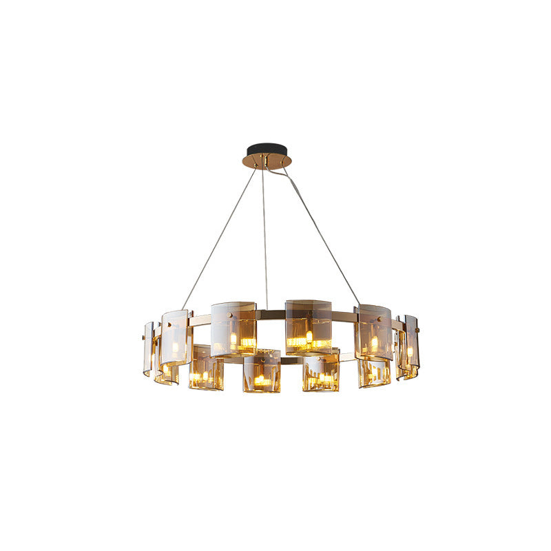 Modern Style Chandelier Light Glass Metal Pendant Light for Living Room