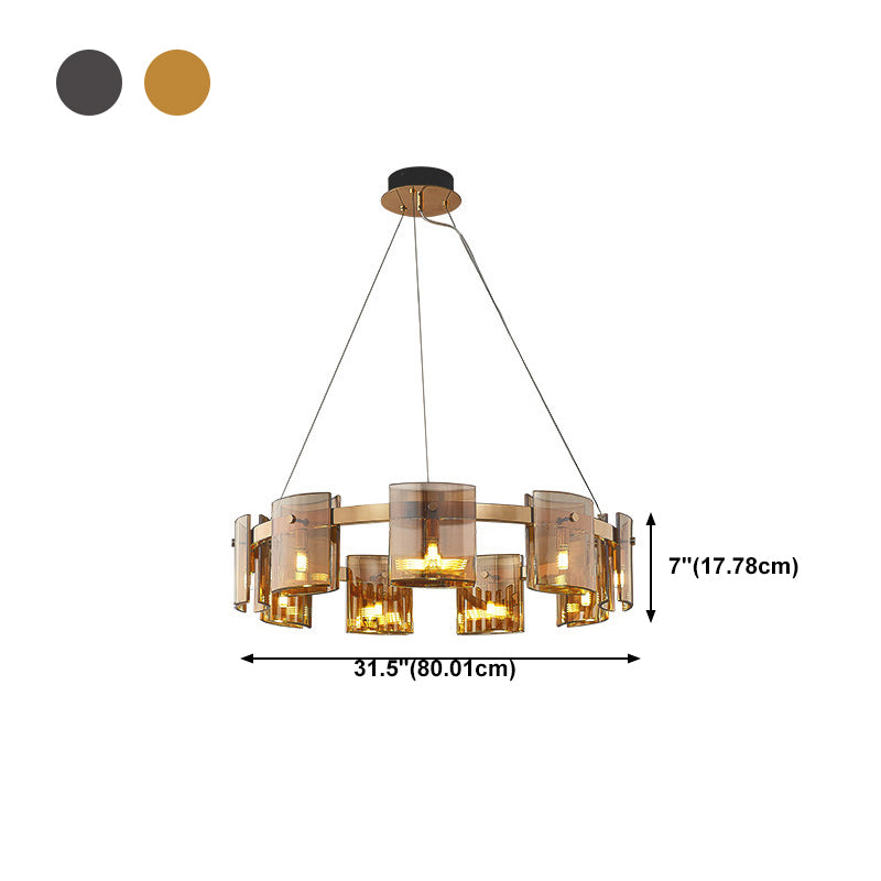 Modern Style Chandelier Light Glass Metal Pendant Light for Living Room