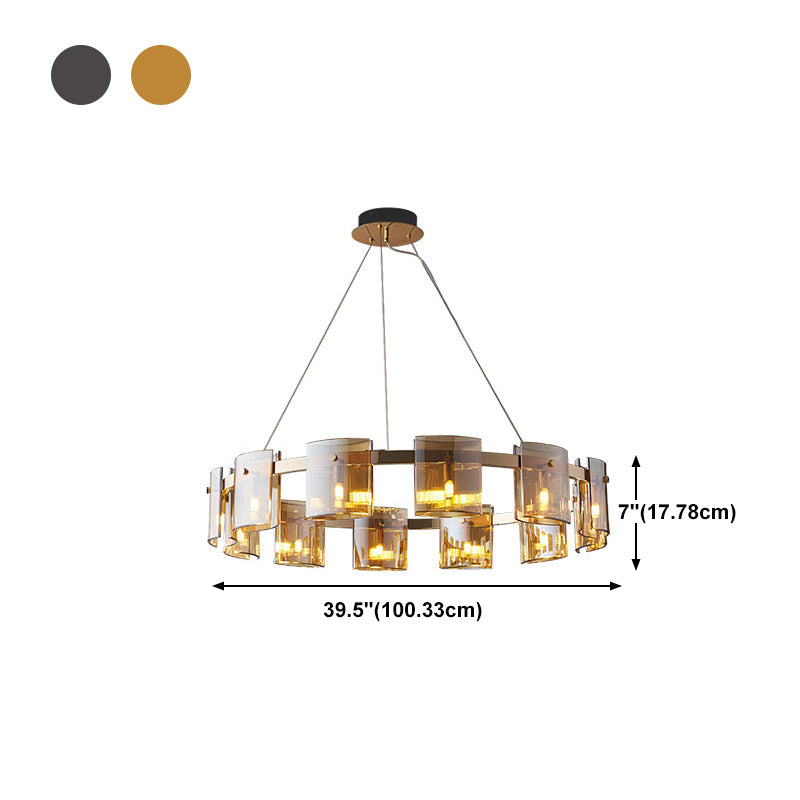 Modern Style Chandelier Light Glass Metal Pendant Light for Living Room