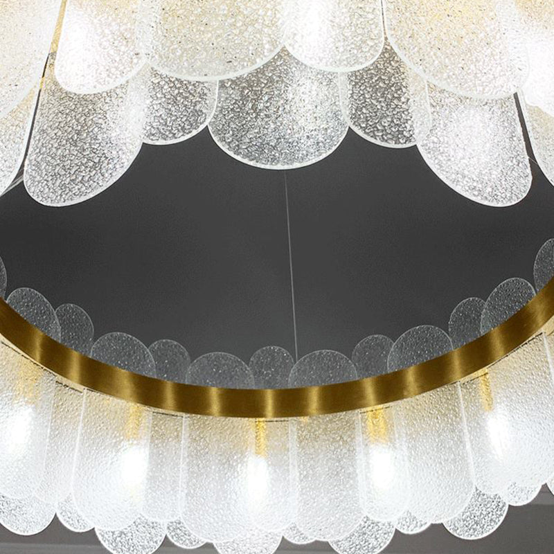 Ring Shape Ceiling Chandelier Modernist Style Glass Suspension Light for Living Room