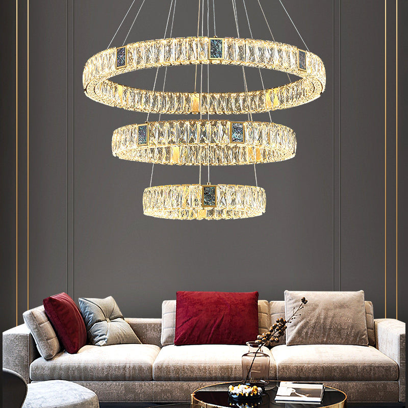 Shade Hanging Light Modern Style Pendant Crystal Pendant Light pour la salle à manger