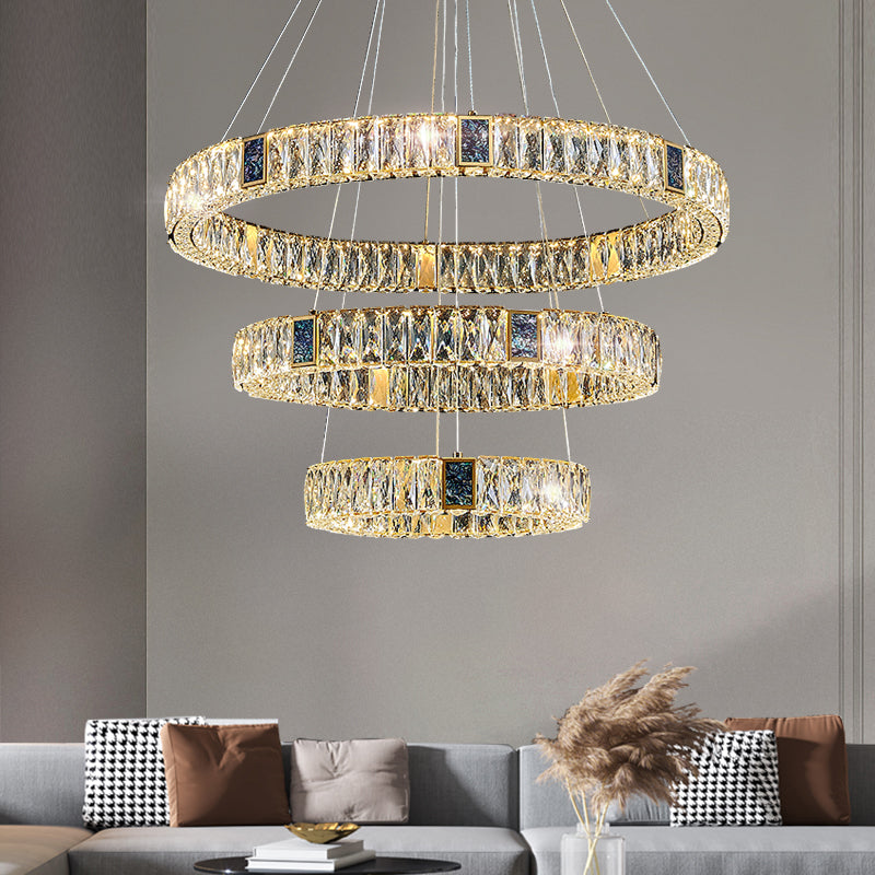 Shade Hanging Light Modern Style Pendant Crystal Pendant Light pour la salle à manger