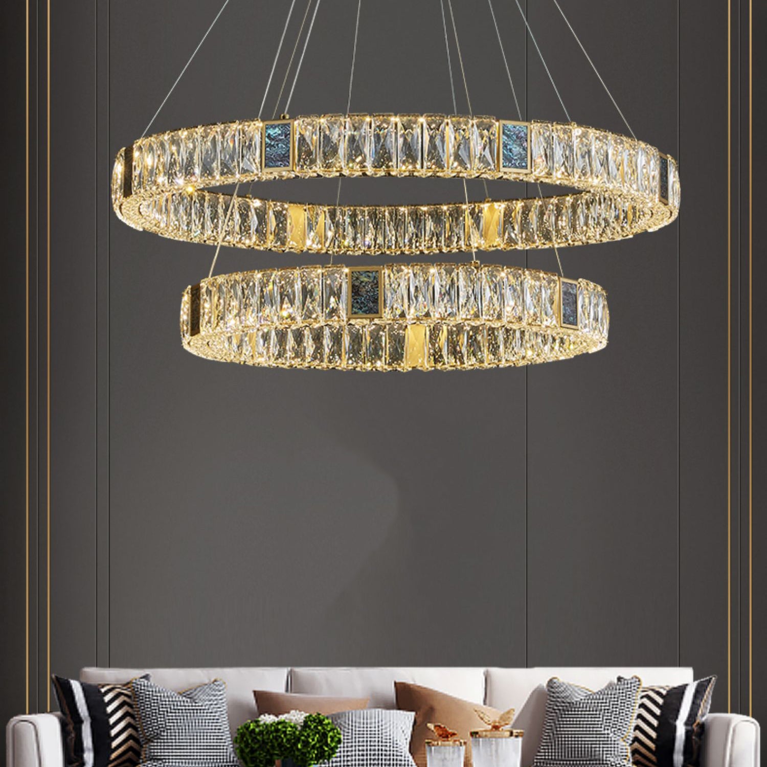 Shade Hanging Light Modern Style Pendant Crystal Pendant Light pour la salle à manger