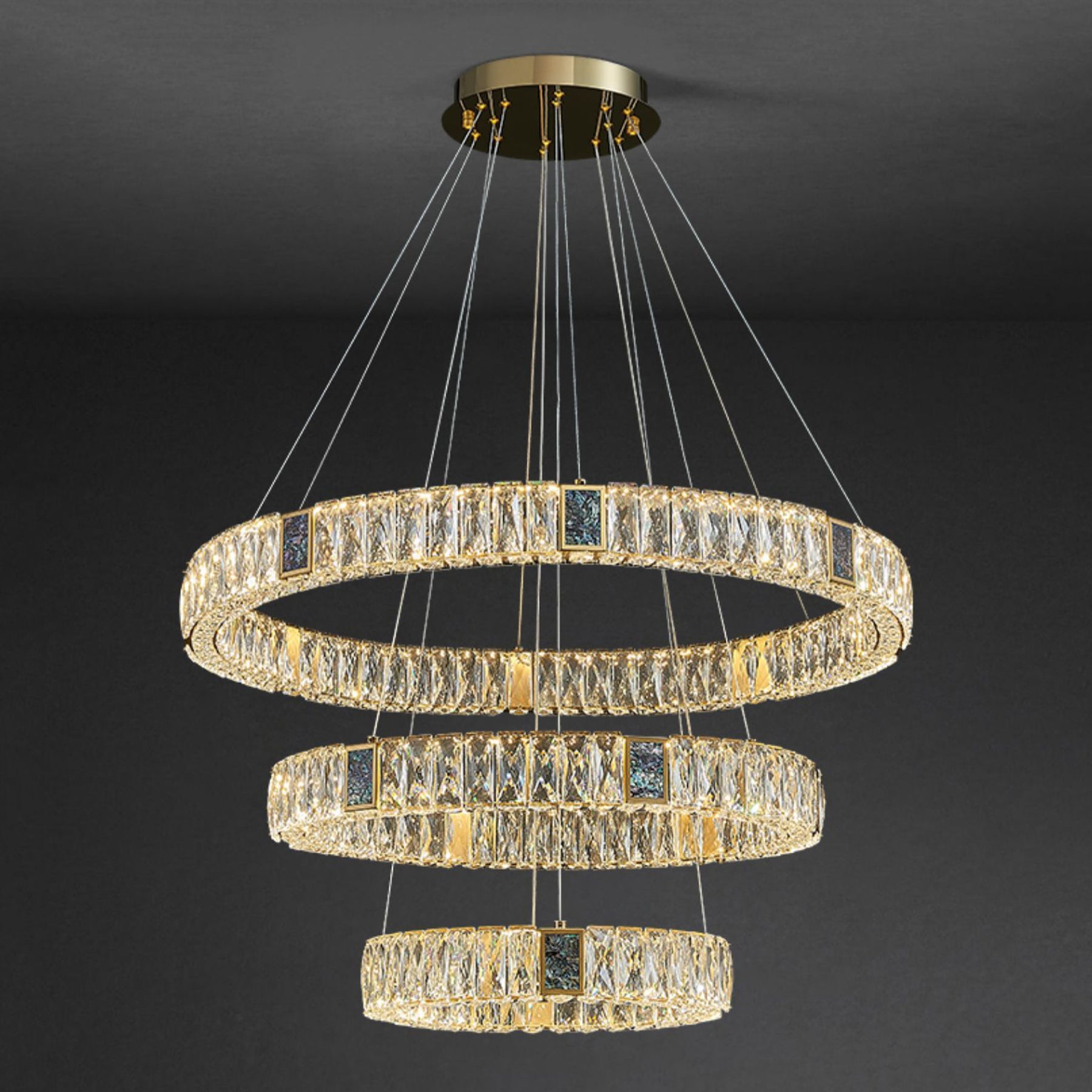 Shade Hanging Light Modern Style Pendant Crystal Pendant Light pour la salle à manger