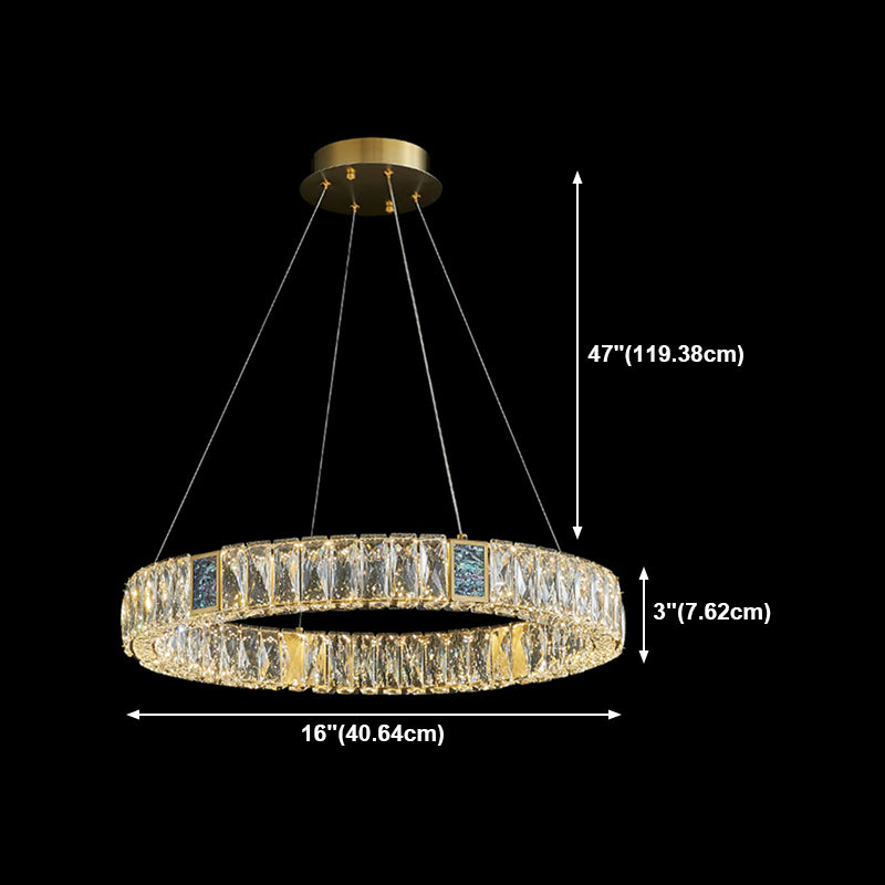 Shade Hanging Light Modern Style Pendant Crystal Pendant Light pour la salle à manger