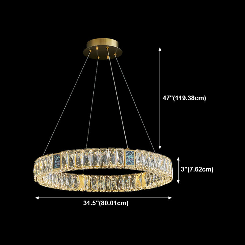 Shade Hanging Light Modern Style Pendant Crystal Pendant Light pour la salle à manger