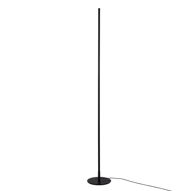 Stile contemporaneo Lampada da pavimento lineare Metal 1 Lampada leggera a pavimento in nero