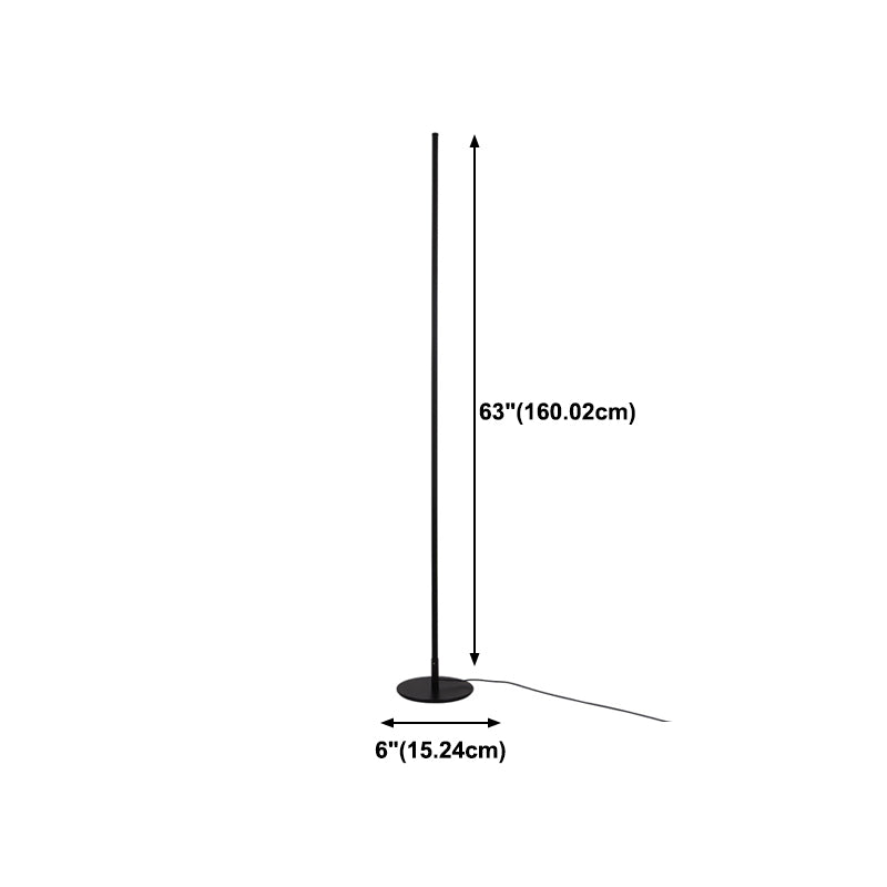 Zeitgenössischer Stil linearer Stehlampe Metall 1 Leichte Bodenleuchten in Schwarz