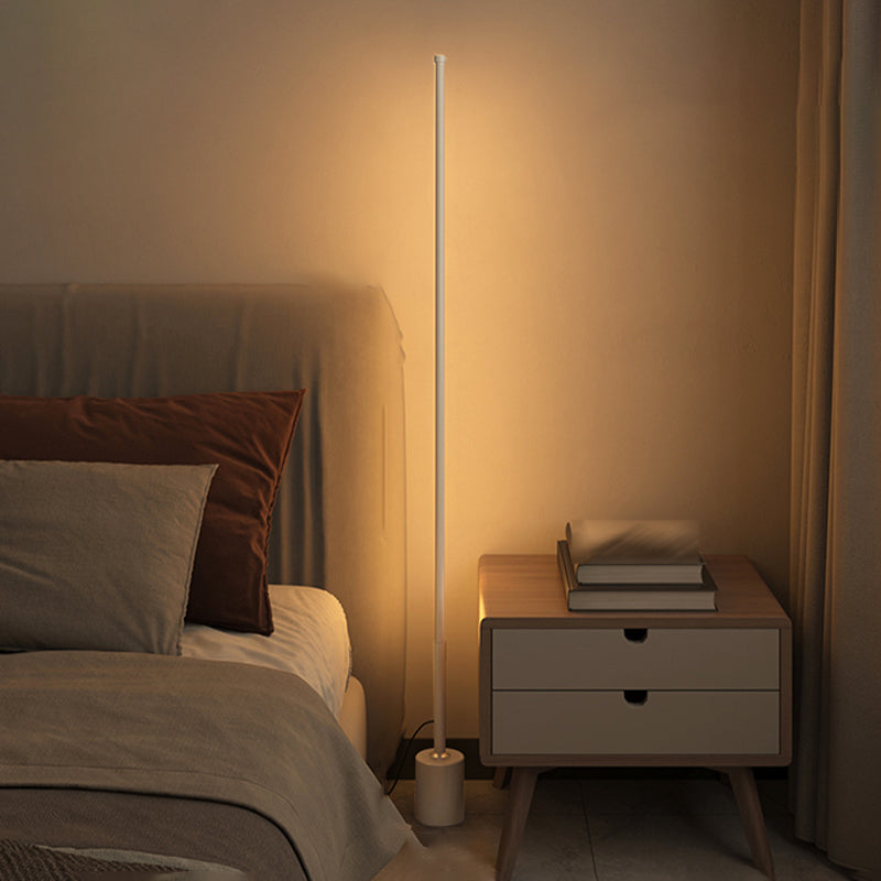 Modern Style Strip Shape Floor Lighting Metal 1 Light Floor Light for Bedside