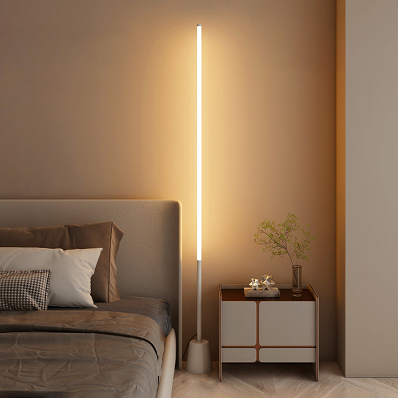 Modern Style Strip Shape Floor Lighting Metal 1 Light Floor Light for Bedside