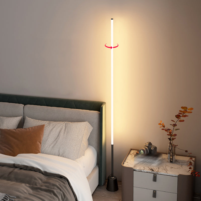 Moderno de forma de tira de estilo iluminación de metal 1 luz de piso de luz para la cama