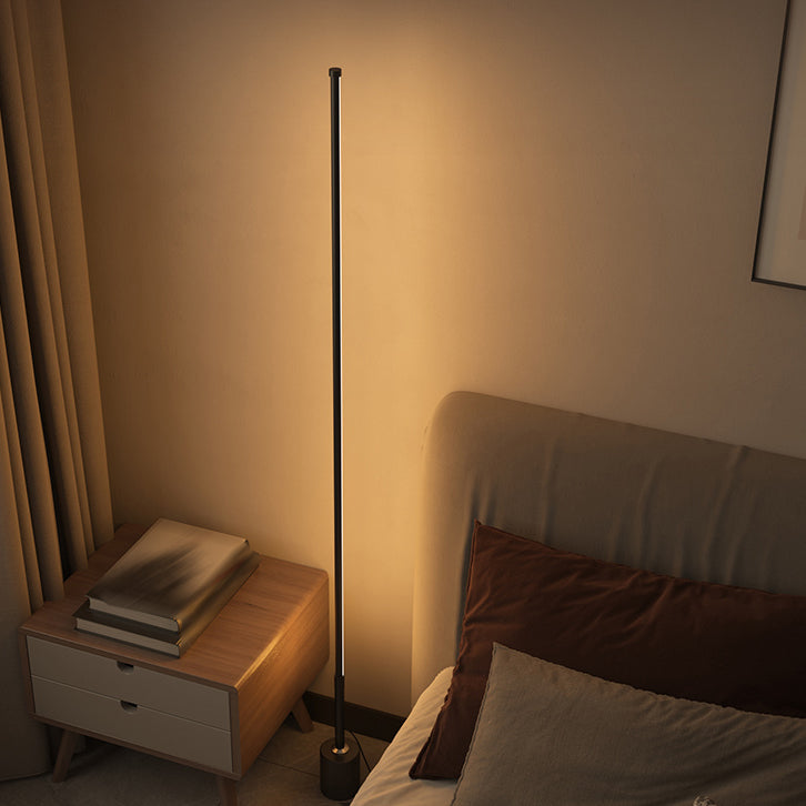 Modern Style Strip Shape Floor Lighting Metal 1 Light Floor Light for Bedside