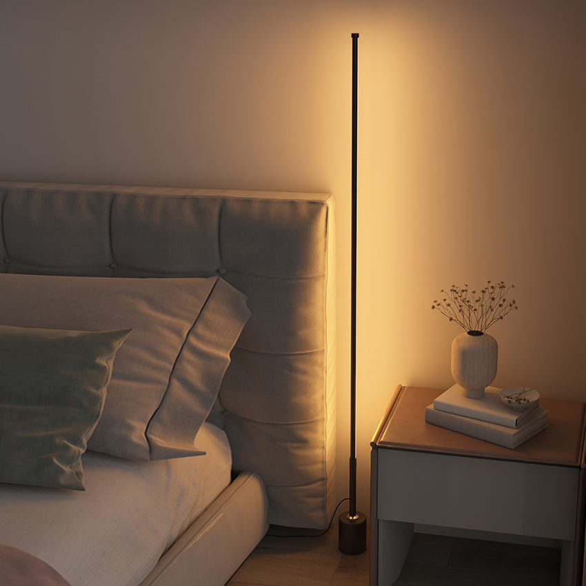 Modern Style Strip Shape Floor Lighting Metal 1 Light Floor Light for Bedside