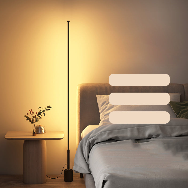 Moderno de forma de tira de estilo iluminación de metal 1 luz de piso de luz para la cama