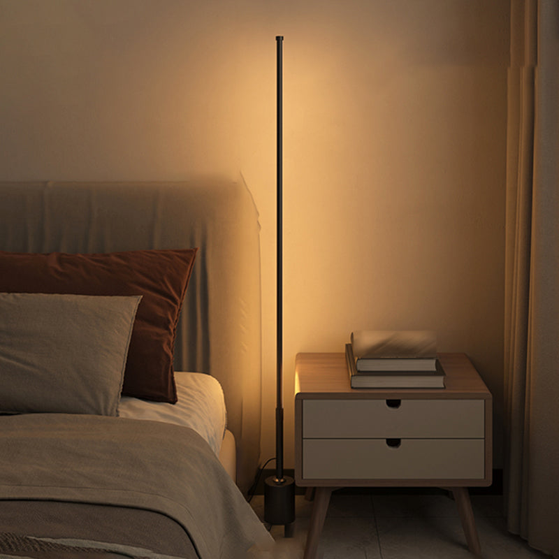 Modern Style Strip Shape Floor Lighting Metal 1 Light Floor Light for Bedside