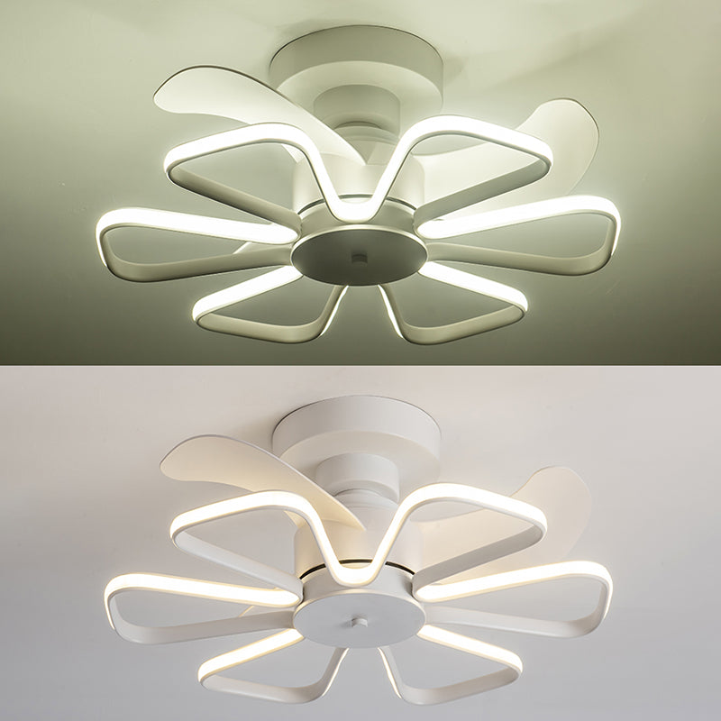 Ventole a soffitto in metallo geometrico moderno lampada a ventola a soffitto multilunda