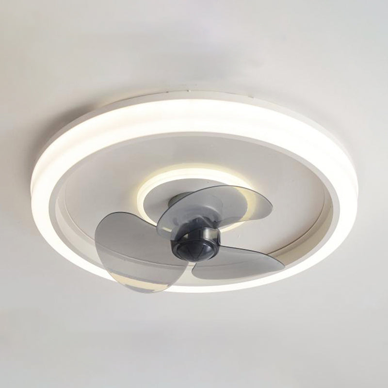 Lámpara de techo de metal de forma redonda Lámpara de ventilador moderno de 2 luces de techo