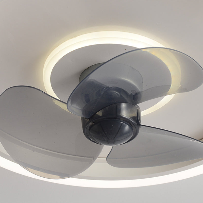 Round Shape Metal Ceiling Fan Lamp Modern Style 2 Lights Ceiling Fans