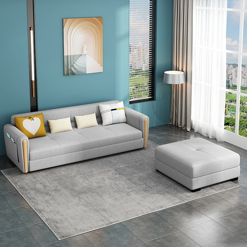 Storage Sectional Sofa Set Square Arm Silver Sectional Sofa with Chaise