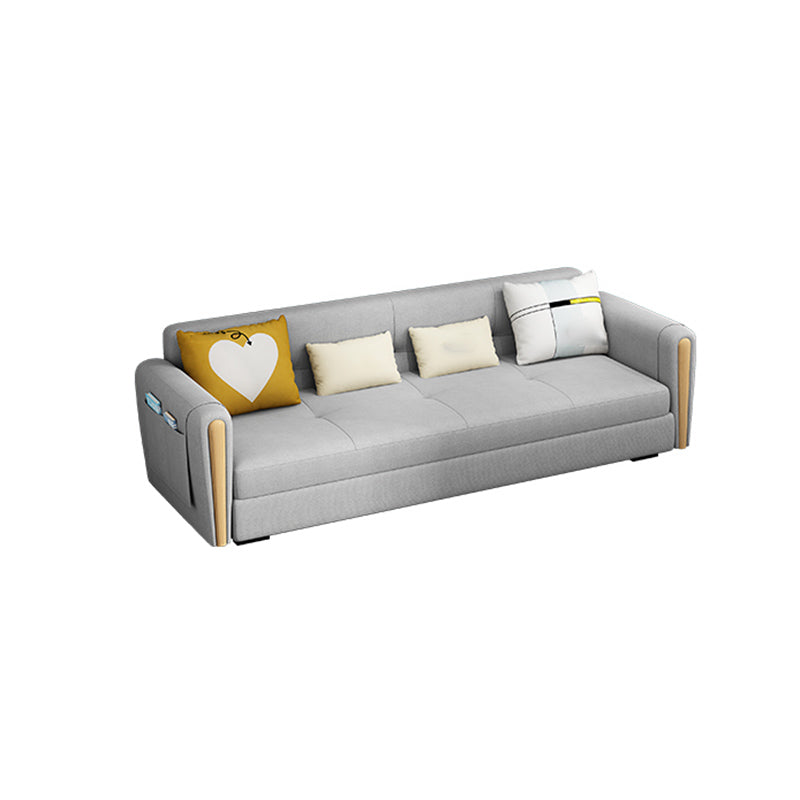 Contemporary Tight Back Sectional Gray Square Arm Sofa and Chaise