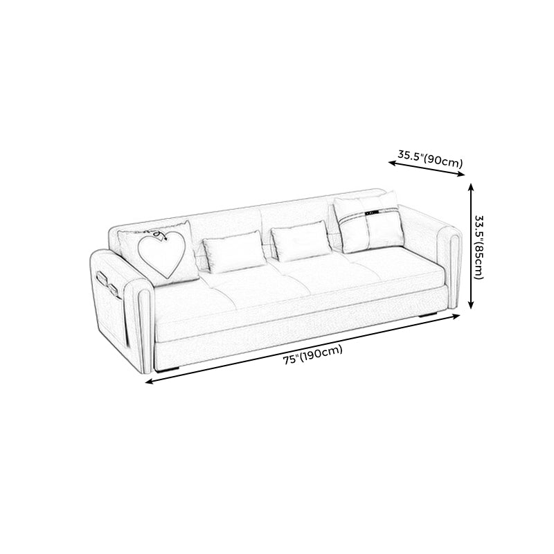 Contemporary Tight Back Sectional Gray Square Arm Sofa and Chaise