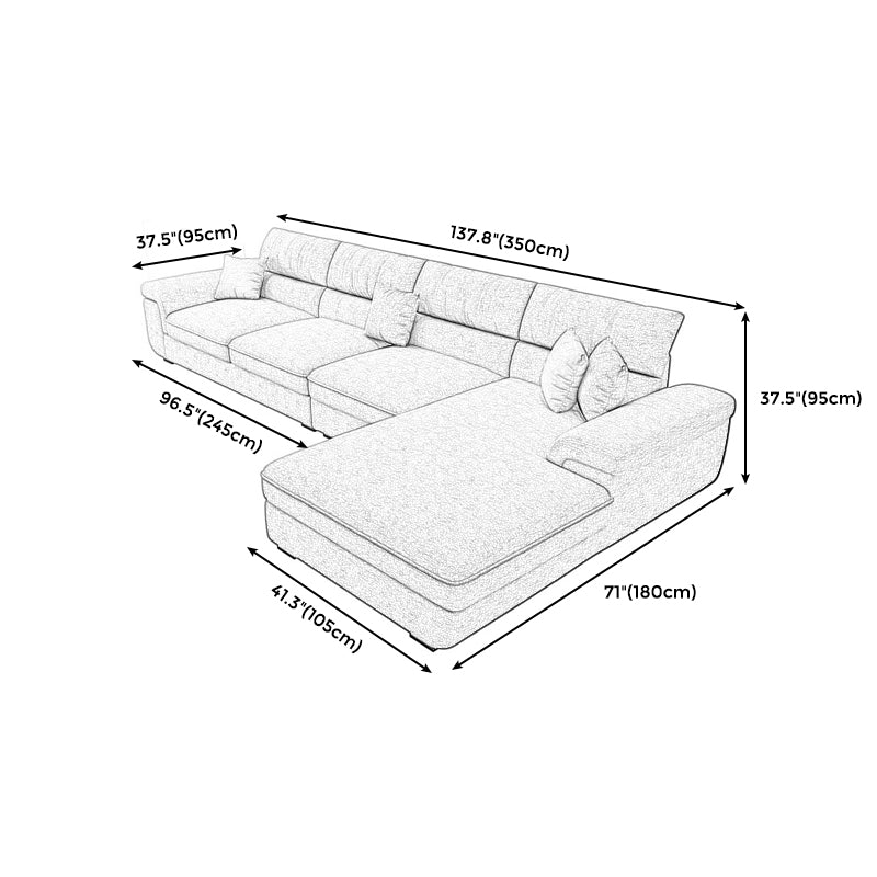 CHAISE REVERSIBLE MODERNO SECCIONALES DE 137 "con almohadas brazo acampanado