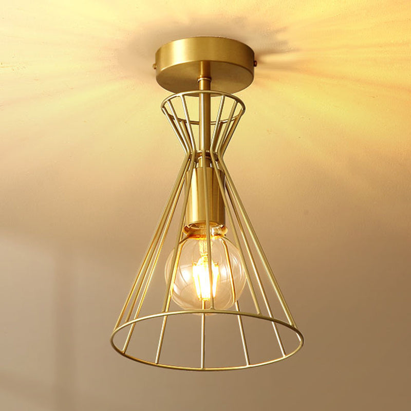 1-Light Ceiling Lamp Modern Style Glass Ceiling Lighting for Living Room