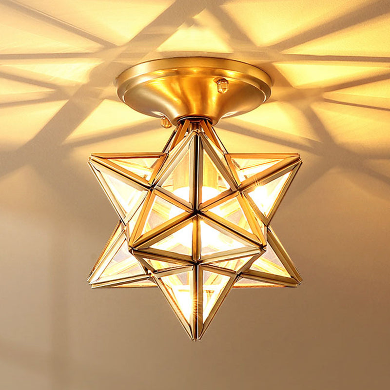 1-Light Ceiling Lamp Modern Style Glass Ceiling Lighting for Living Room