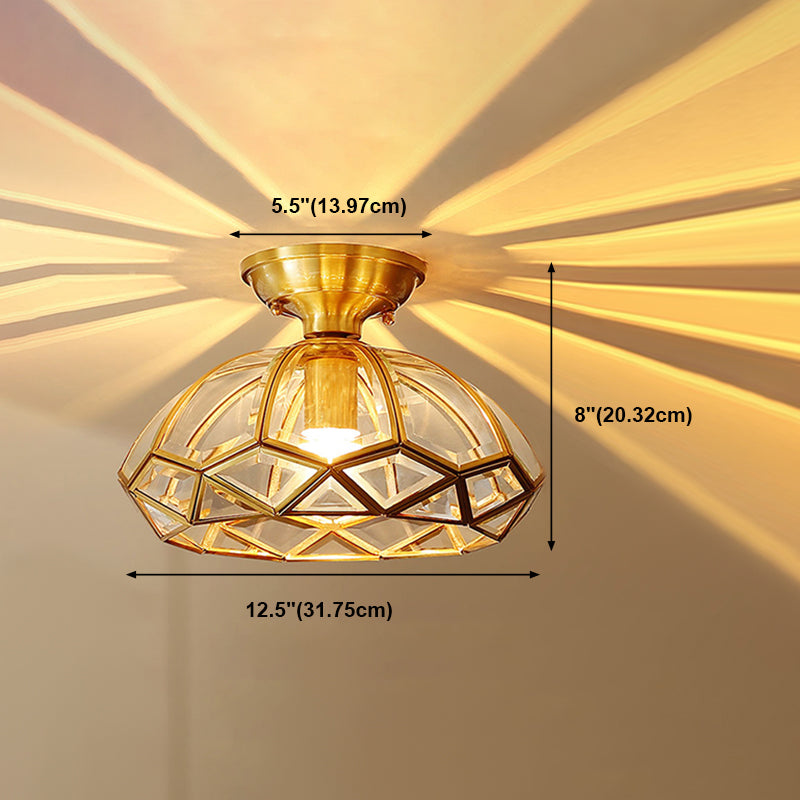 1-Light Ceiling Lamp Modern Style Glass Ceiling Lighting for Living Room