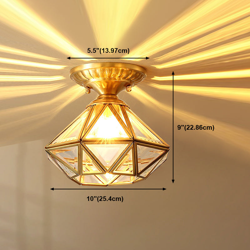 1-Light Ceiling Lamp Modern Style Glass Ceiling Lighting for Living Room