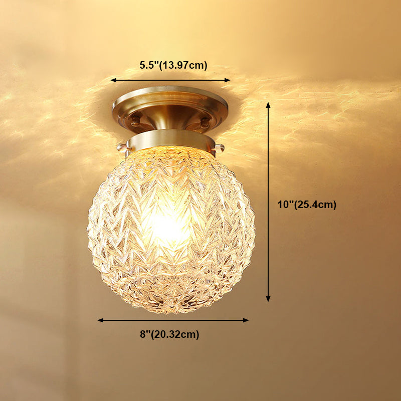 1-Light Ceiling Lamp Modern Style Glass Ceiling Lighting for Living Room