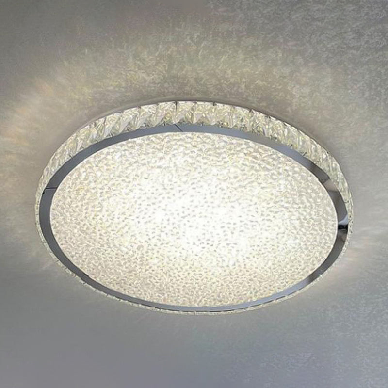 1-Light Circle Ceiling Lamp Modern Style Crystal Ceiling Lighting for Restaurant