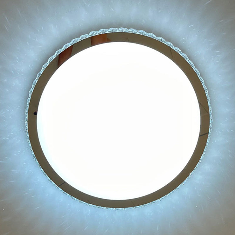 1-Light Circle Ceiling Lamp Modern Style Crystal Ceiling Lighting for Restaurant