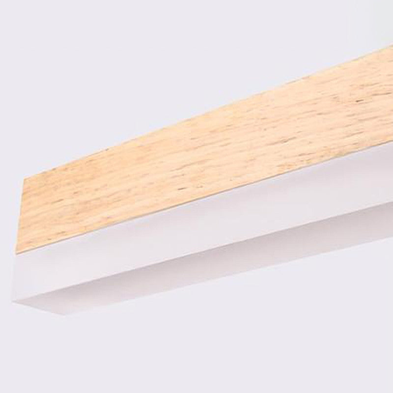 Luz de tocador de madera nórdica Luz de espejo LED de luz simple recta para el baño